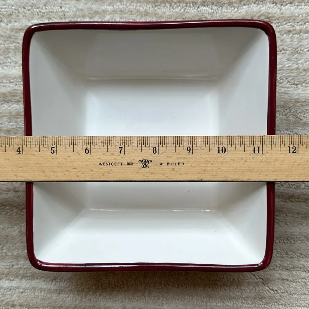 Pampered Chef Simple Additions Square Serving Bowl Stripes 7 1/4” x 3”